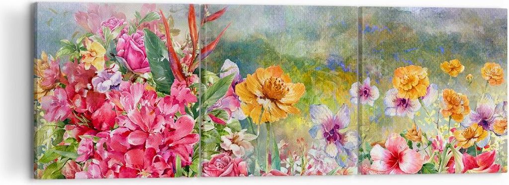Bild auf Leinwand - Leinwandbild - blume sommer natur - 120x40cm - Wand Bild - Wanddeko - Leinwanddruck - Bilder - Kunstdruck - Wanddekoration - Le...