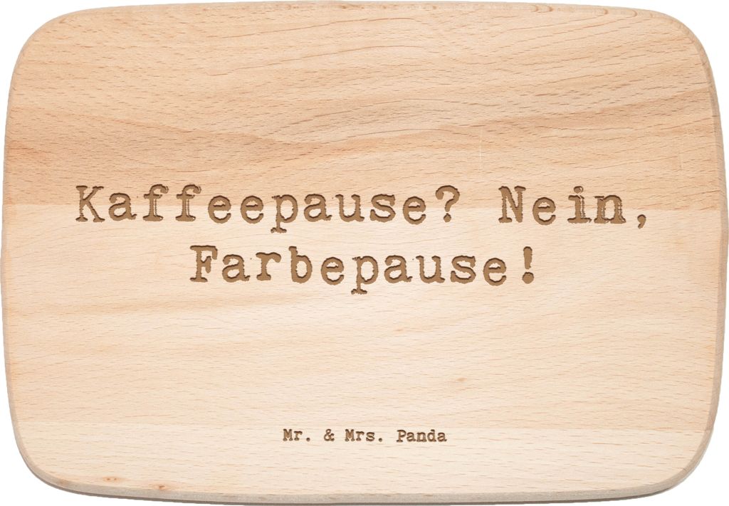 Mr. & Mrs. Panda Holzbrett Spruch Künstlerin Farbepause - Transparent - Geschenk, Ausstellungen, Kreativindustrie, Frühstücksbrettchen, Farbe, B...