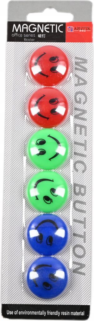 Magnet Set Emojis 6 Stück - Bunte Kühlschrankmagnete 3cm - Lustige Smileys für Büro & Haus