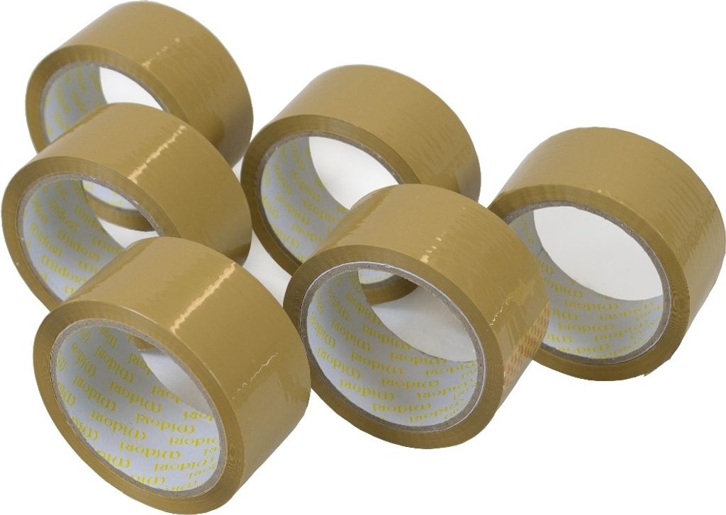 36 Rollen Midori Packband Klebeband Braun Laut PP Paketband Produktbild 1