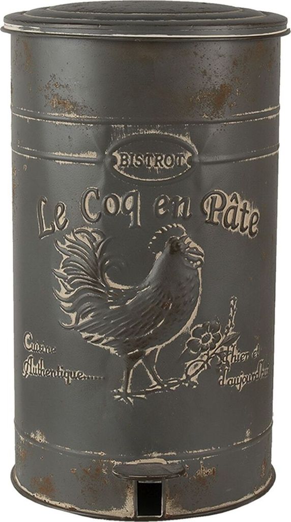 Clayre & Eef Treteimer 6Y4244 Grau Ø 27x45 cm Vintage Produktbild 