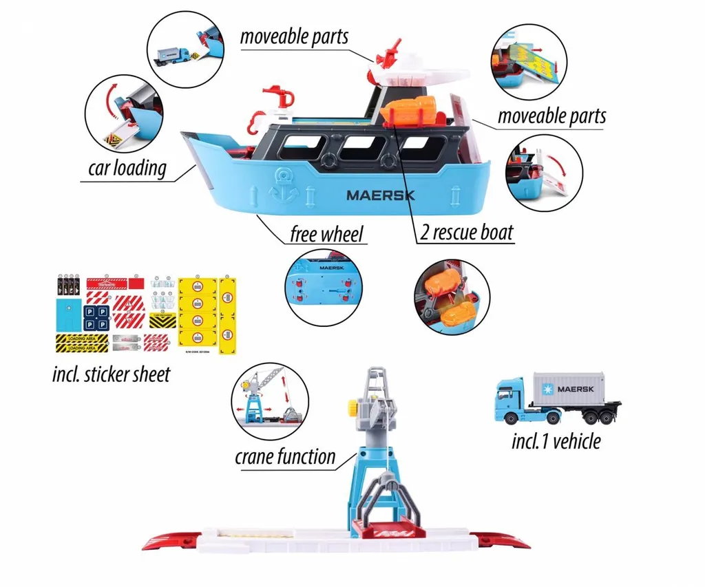 Majorette Logistic Freight Ship cargo jouet et son port de commerce - 6