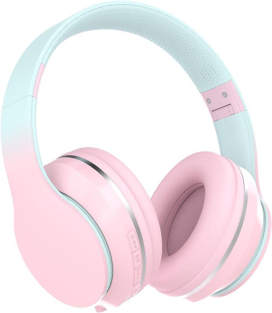 Over-Ear-Kopfhörer Lautstärkeregler, Verstellbares Stirnband, Faltbar, Kabellose und Kabel, eingebautes Mikrofon für Handy Kinder Kopfhörer