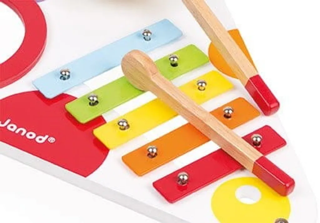 Janod Table à Musique Multicolore Confetti - Support Bois 4 Instruments - 14