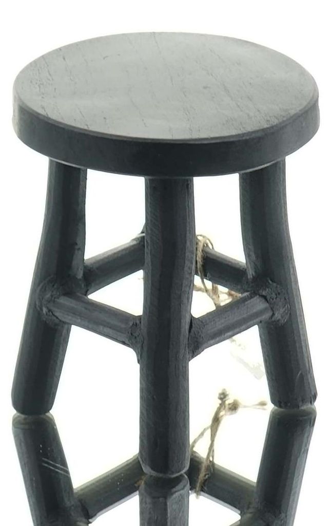 VAN DER LEEDEN Schemel Schwarz Ø 15 cm - Teakholz massiv Produktbild 