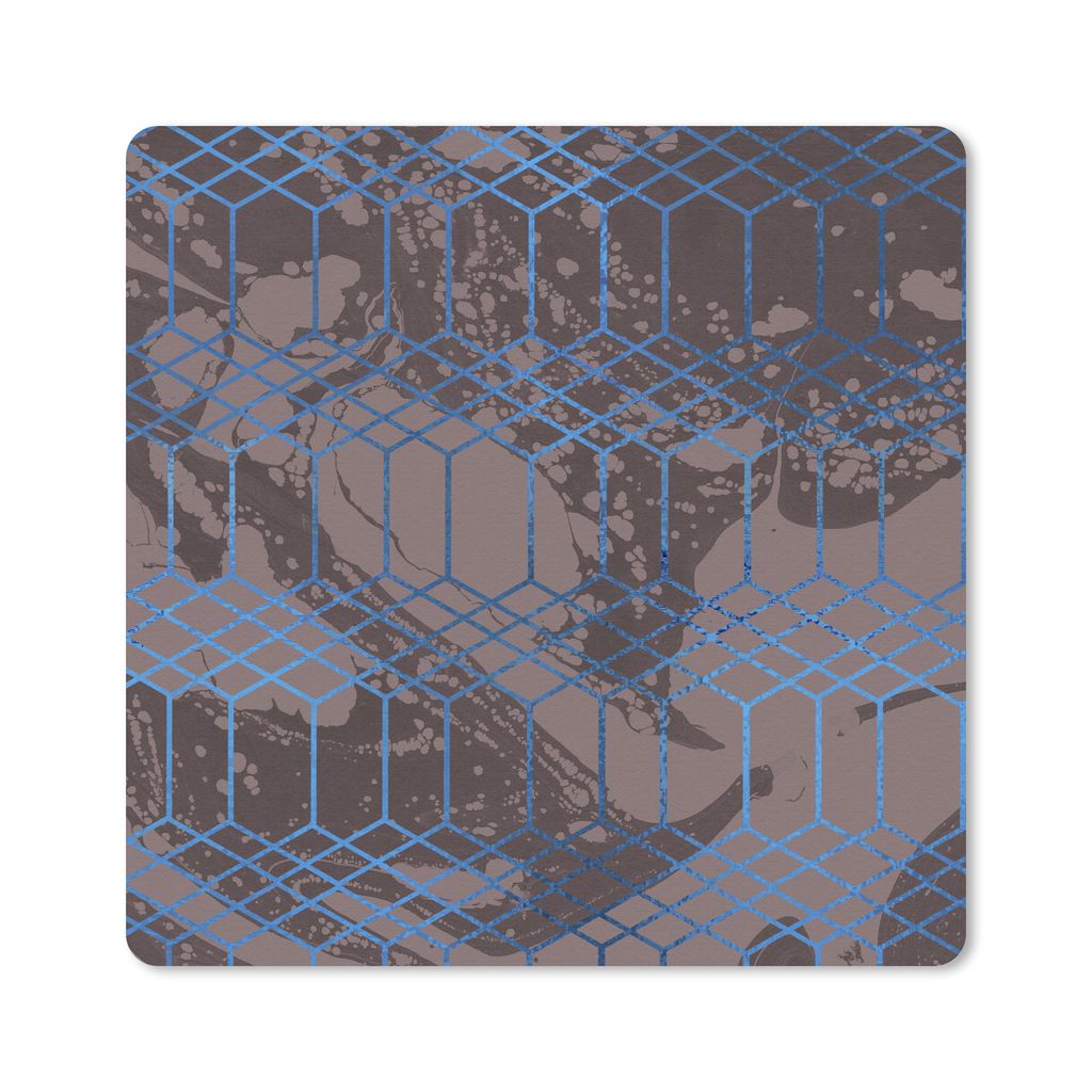 MuchoWow Mauspad Mousepad Marmor - Grau - Gold - Muster 30x30 cm - Mousepads - Maus Mat - Pad - Mausunterlage - Gaming