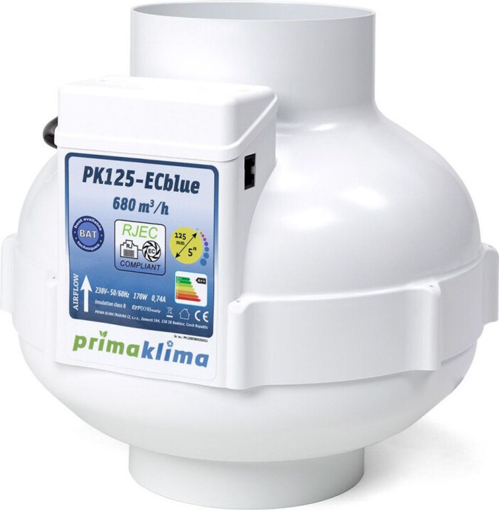 Prima Klima Multispeed-RJ EC-Ventilateur 125mm 680m³/h Image du produit 