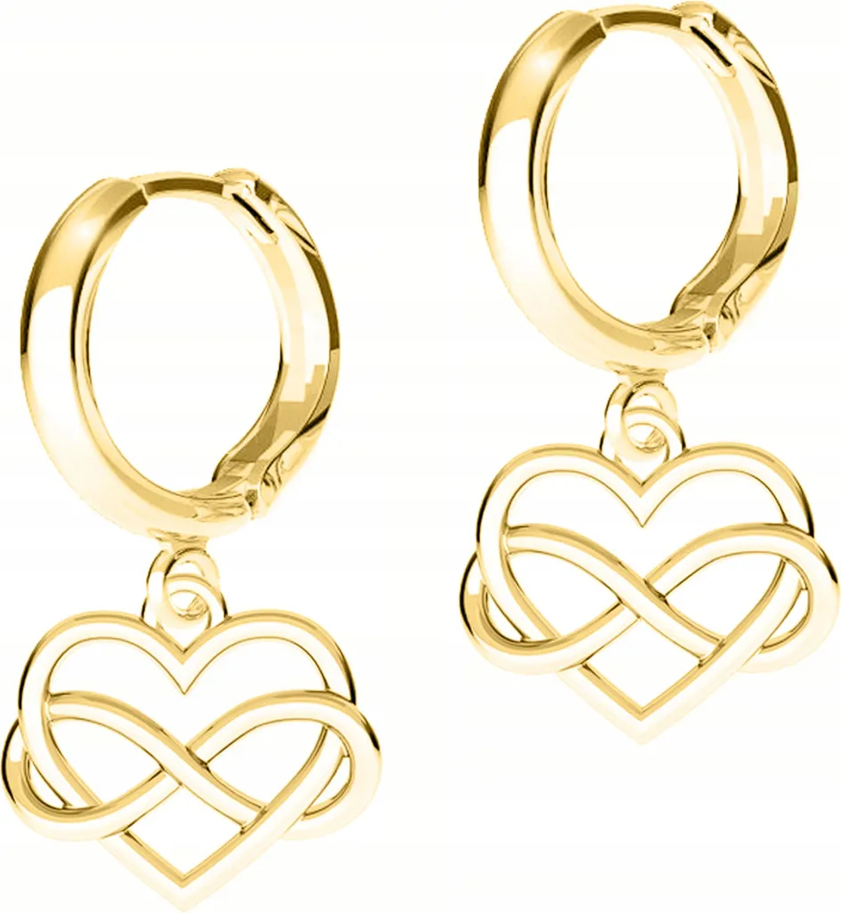 Regalo Donna Orecchini Cuore Złote Argento 925 - Design Unico