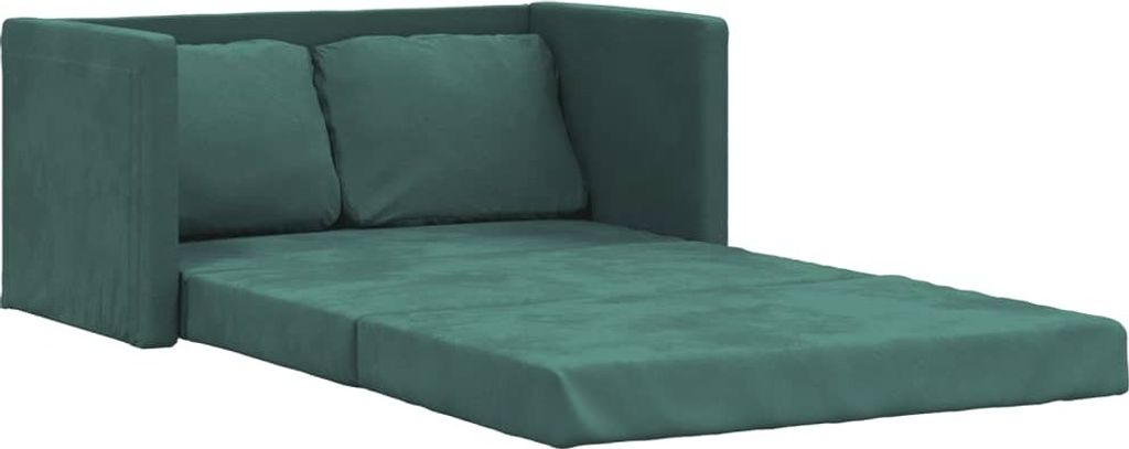 Bodensofa mit Schlaffunktion Dunkelgrün 122x204x55 cm Samt