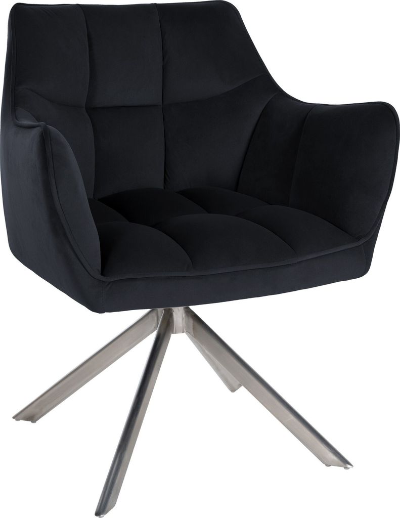 CLP Esszimmerstuhl Swing Samtbezug Farbe:schwarz;Gestell Farbe:edelstahl