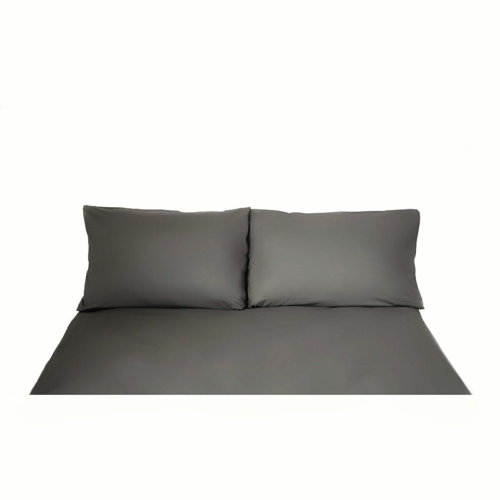 Einfarbige Bettwäschen-Sets für Einzel- und Doppelbetten, 100% Baumwolle Anthrazit 200x200 cm