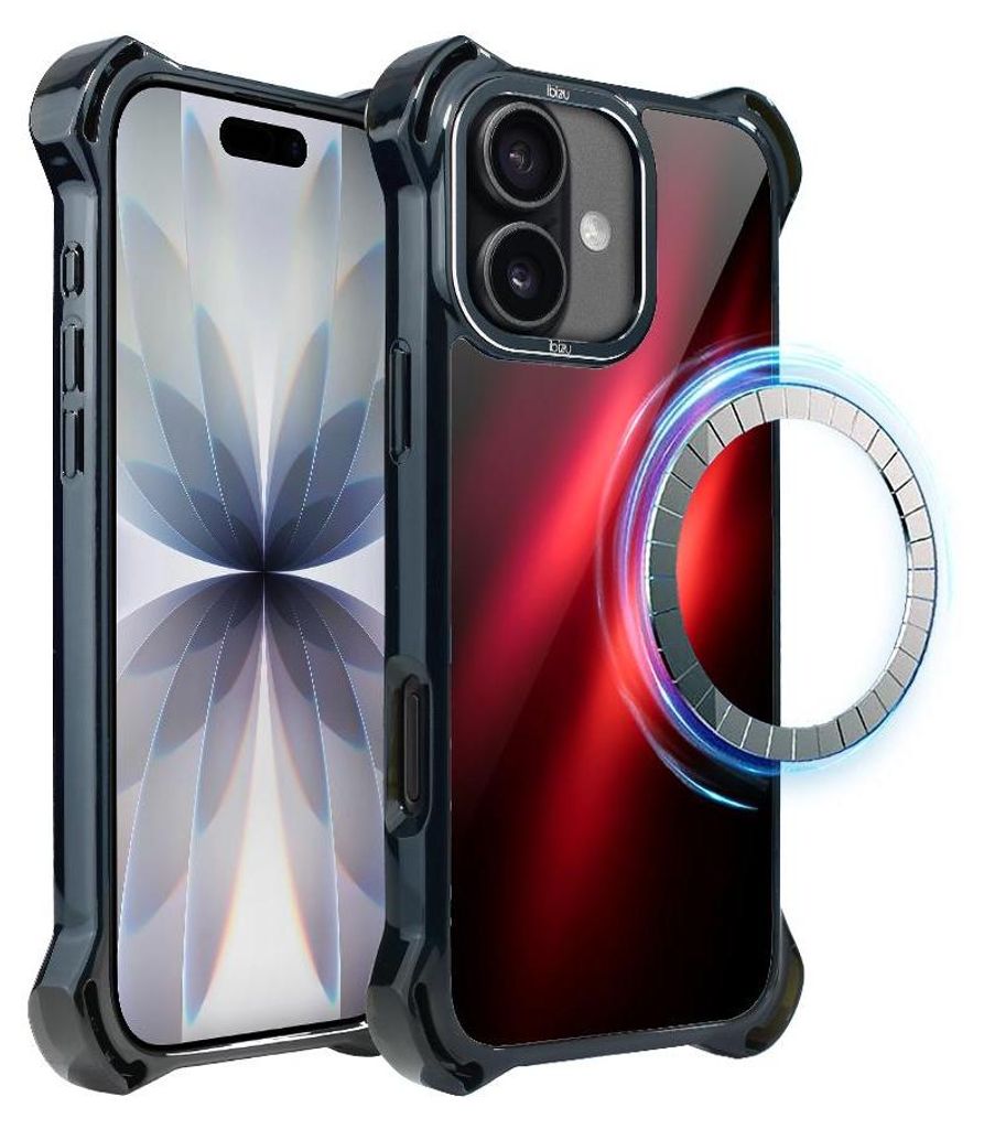 Schutzhülle für das iPhone 17, MagSafe-kompatibel, verstärkte Ecken, schwarz, Rote Nebel
