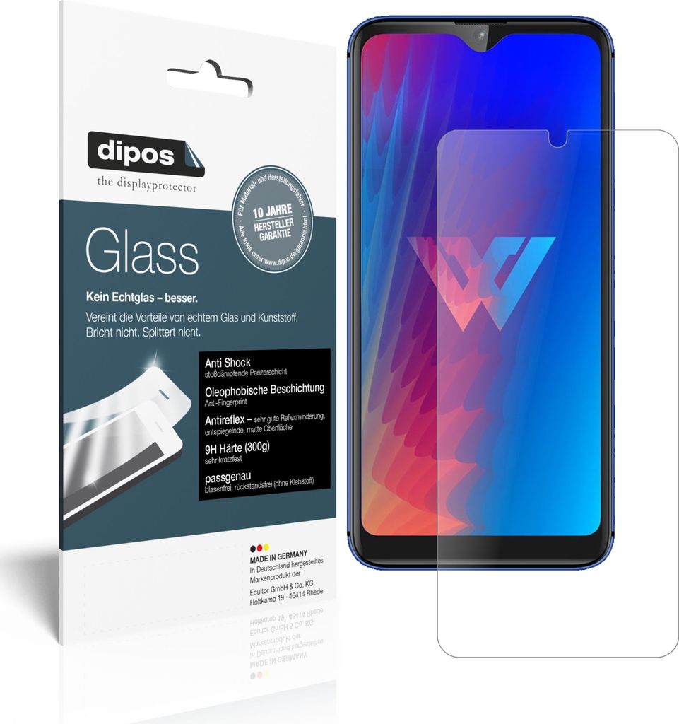 2x Schutzfolie für LG W30 matt - Anti-Shock 9H Folie dipos Glass Kunststoffglas