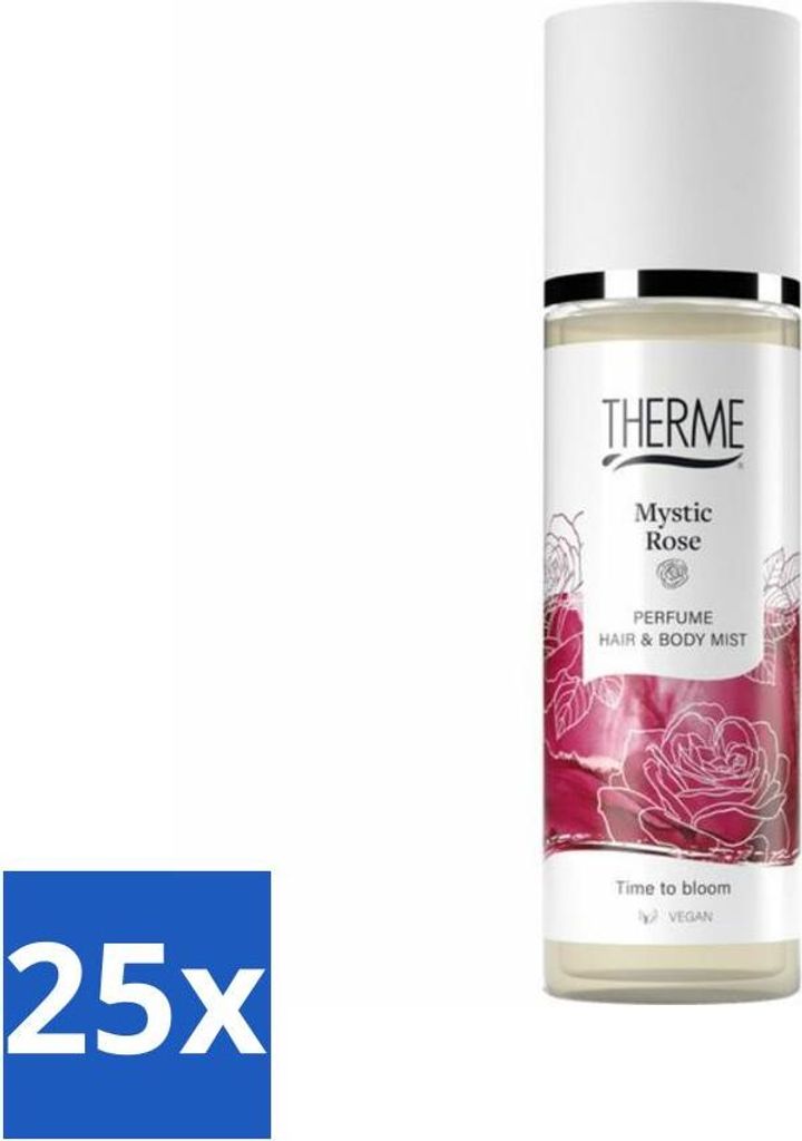 Therme – Mystic Rose – Parfümiertes Haar- und Körperspray – Erfrischend – Pflegend – 200 ml - Vorteilspack - 25 Stücke