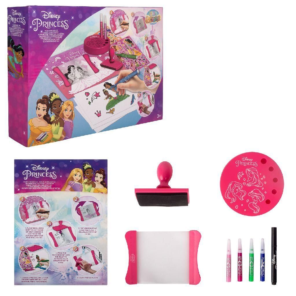 Disney Princess Teken Transfer Set - 16 Delig - Voor Kinderen Vanaf 3 Jaar
