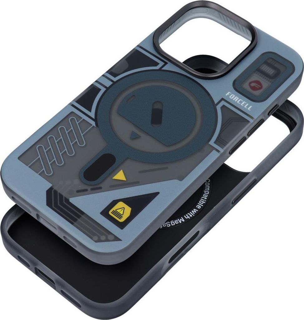 FORCELL F-PROTECT Levels mit Dual Layer 4D Technologie, Military Drop Tested kompatibel mit MagSafe passend für IPHONE 16 PLUS cyber grey