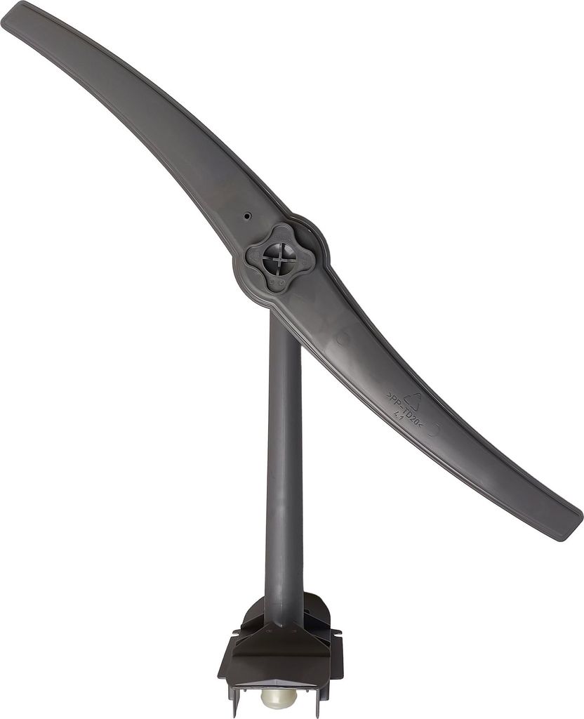 A close-up studio shot of a dishwasher spray arm.