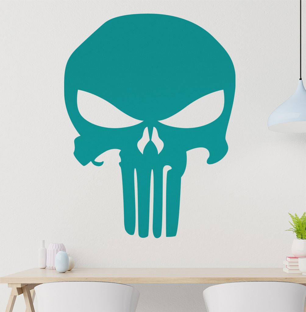 Schädel Totenkopf Wandtattoo in 6 Größen - Wandaufkleber Wall Sticker - Dekoration, Küche, Wohnzimmer, Schlafzimmer, Badezimmer