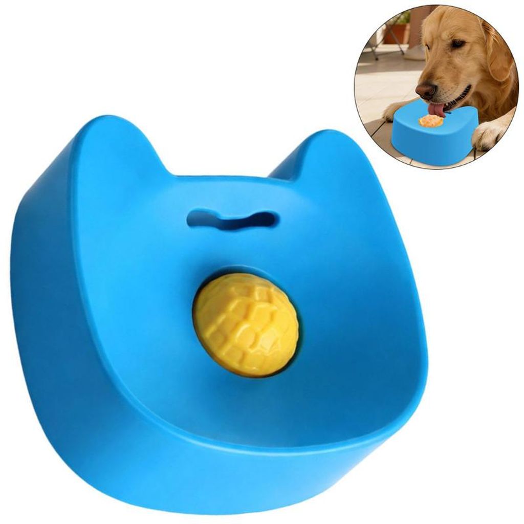 Hund Schlecknapf mit Rollball, Slow Feeder für Joghurt, Brühe & Snacks, interaktives Hundespielzeug für kleine & mittelgroße Hunde