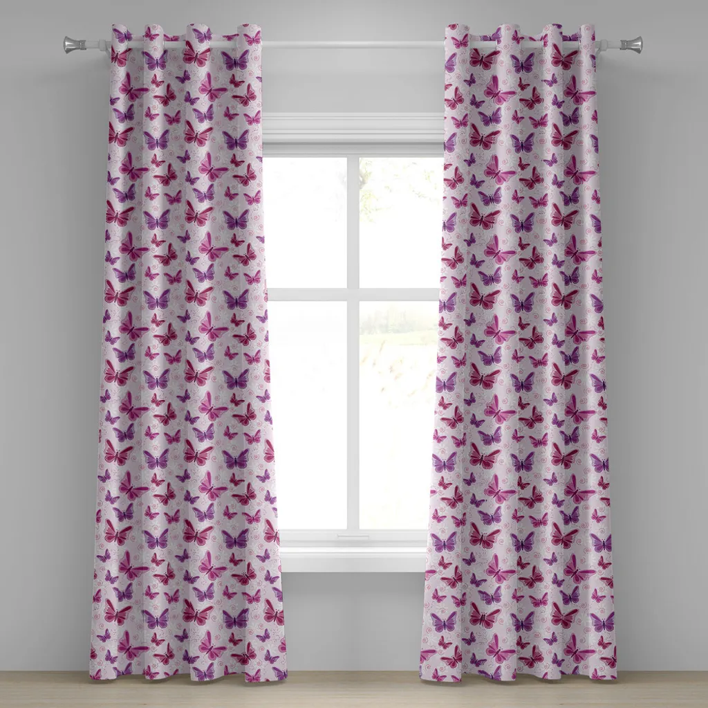 Tenda Femminile ABAKUHAUS Fiori Viola Rosa: Arredo Casa Chic