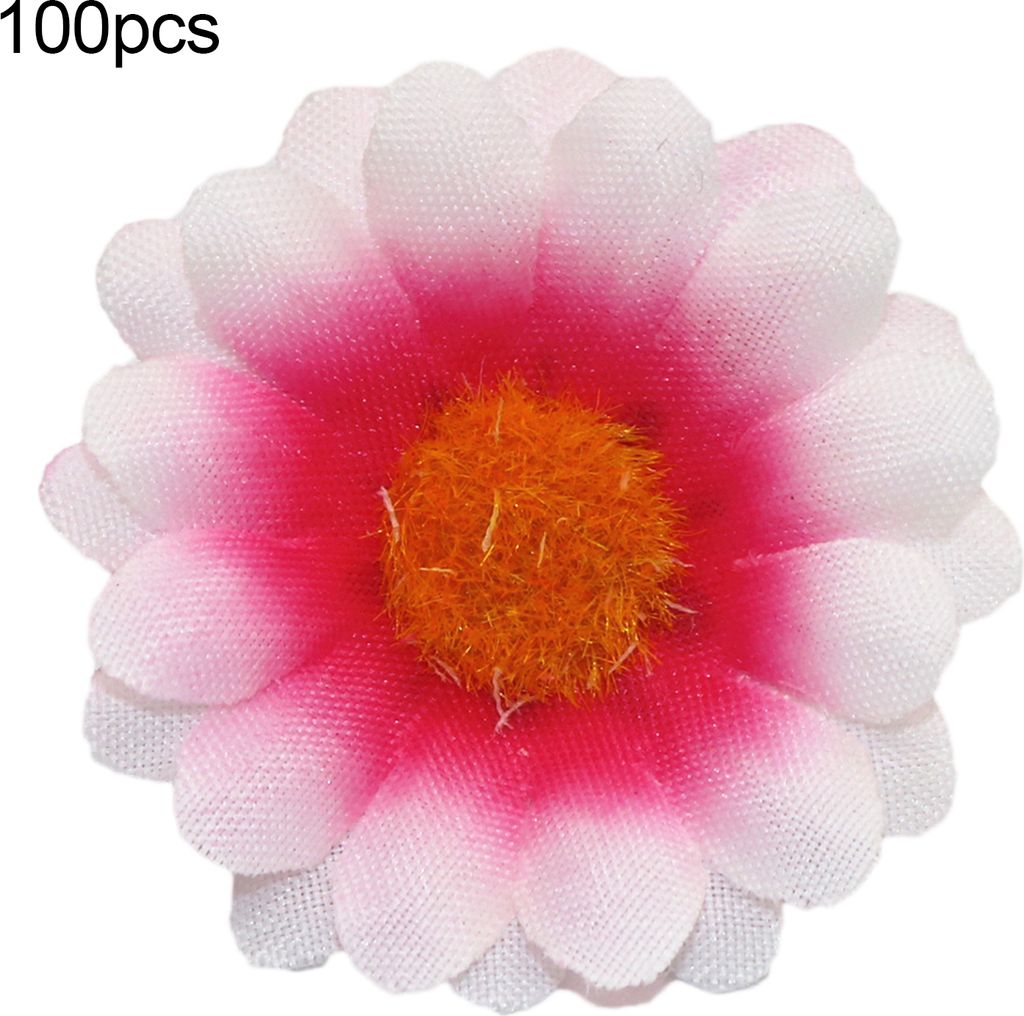 100pcs künstlicher Blumenkopf Sonnenblume Home Decor Faux Seidenblumen Scrapbooking Craft Simuliertes Blumenstrauß für Garten-8