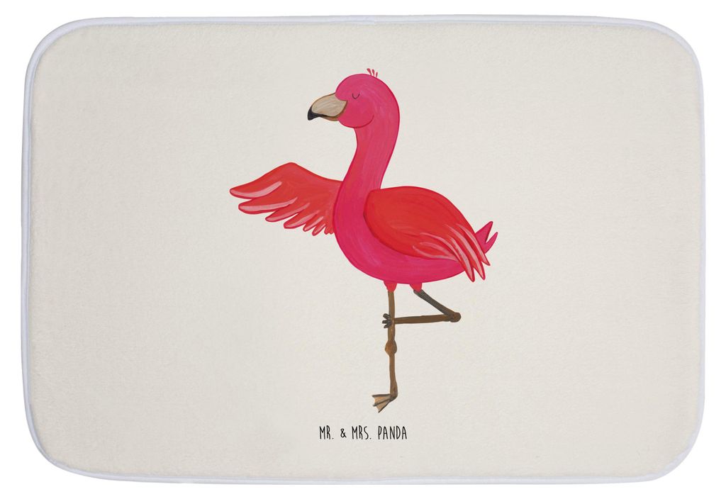 Mr. & Mrs. Panda Badteppich Flamingo Yoga - Weiß - Produktbild 