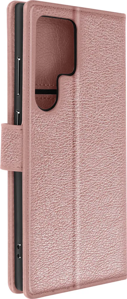 Avizar, custodia in ecopelle con funzione di supporto per Samsung S24 Ultra, oro rosa