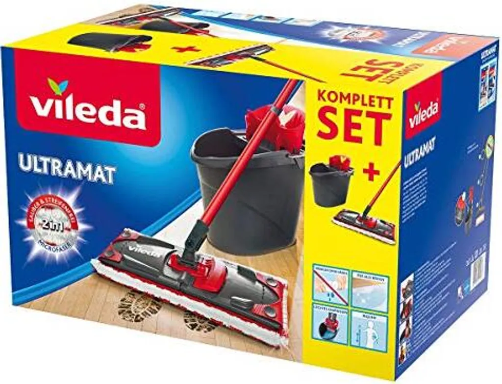 Vileda Ultramax Kit Balai à Zone de Pression et Seau Essorage Performance 2.0