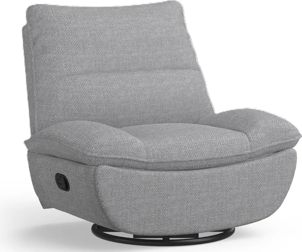 Fauteuil pivotant gris clair idéal pour coin lecture et relaxation