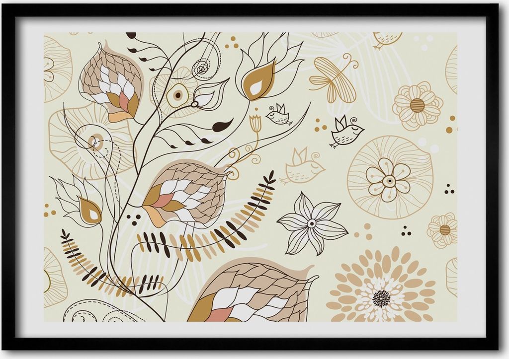 Bild - Bilderrahmen - 100 cm x 70 cm - MDF - Rahmen - Foto - Wandkunst Verzierungen