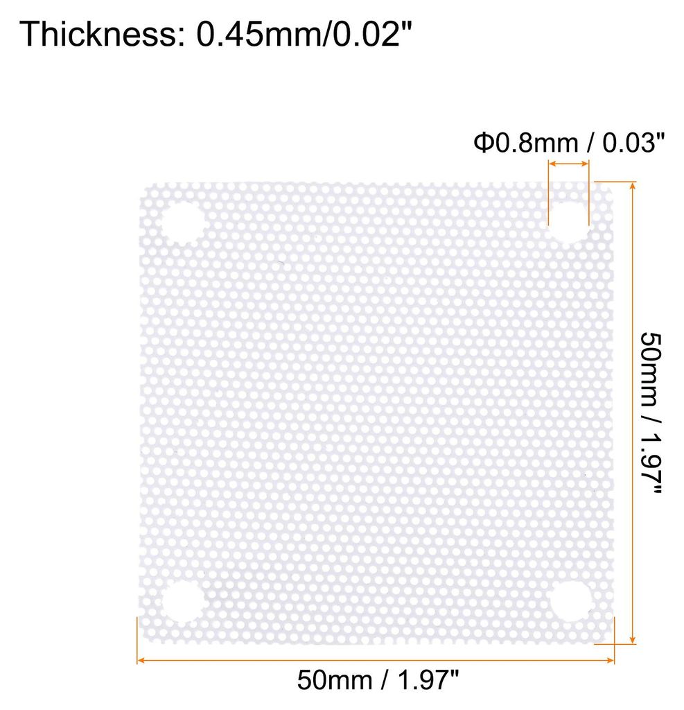 6 Stš¹ck PC-Staubfilter, 50x50mm PVC Computer Geh?use Lš¹fterstaubschutzgitter fš¹r Computergeh?use Lautsprecher, Wei?