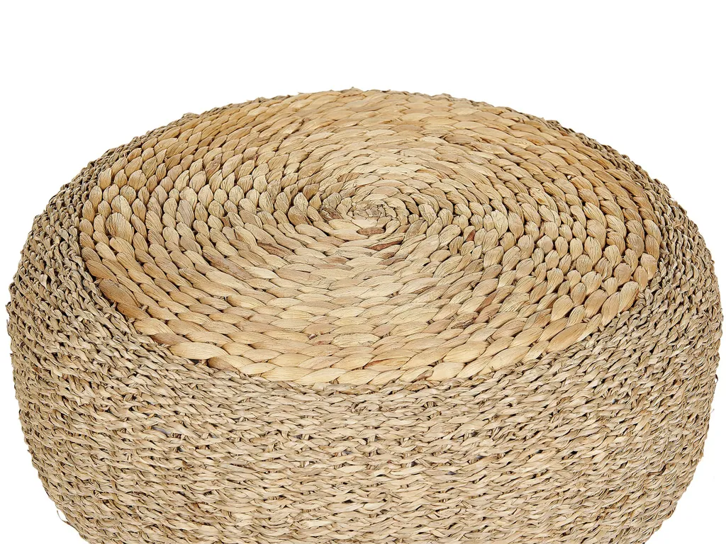 Pouf Naturel 50 cm en Jacinthe d'Eau : Solution Gain de Place Style Boho - 4
