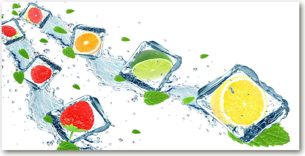 Tulup Leinwandbild -100x50 cm - Wandkunst - Drucke auf Leinwand - Leinwanddruck - Essen & Getränke - Mehrfarbig - Frucht Würfeln