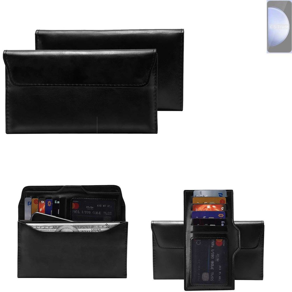 K-S-Trade Handy Hülle kompatibel mit Samsung Galaxy S23 FE SM8450 Schutz Hülle Tasche Schutz Case Handytasche Kunstleder schwarz, 1x