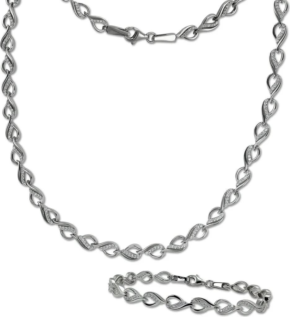 Parure de bijoux femme en argent massif et oxydes blancs SilverDream SDS