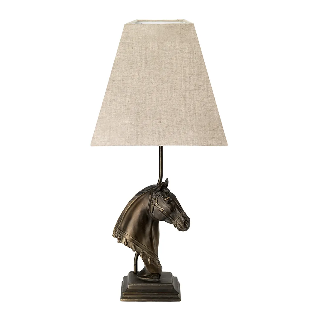 Lampe à poser compacte Eclipse marron-beige E27 pour petits espaces