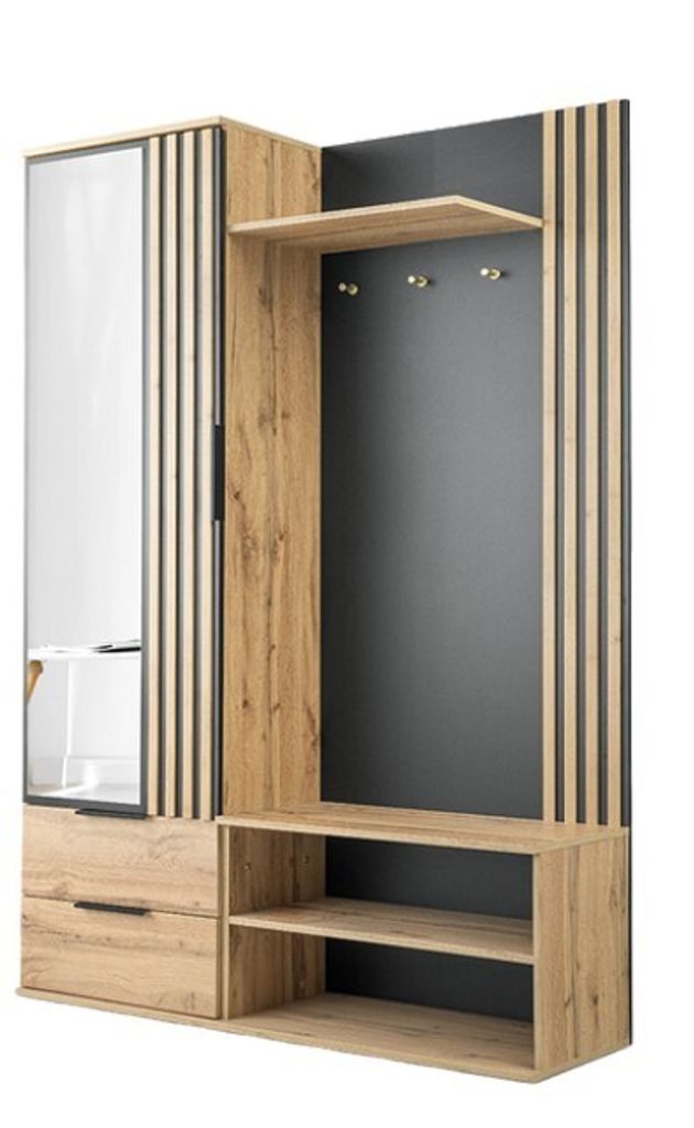 Albello Garderobenschrank Kleiderschrank mit Spiegel Luis Produktbild 2
