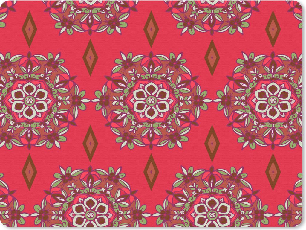 MuchoWow Mauspad Mousepad Mandala - Muster - Blume 23x19 cm - Mousepads - Maus Mat - Pad - Mausunterlage - Schreibtischunterlage - Mauspad