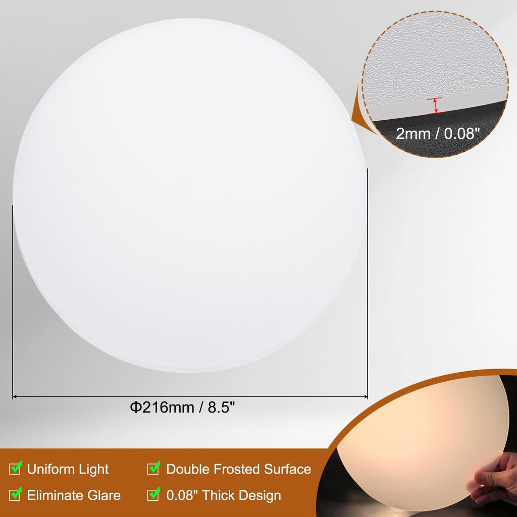 216 mm Acryl Lampenschirm 2mm dicke Runde Ampenschirm Diffusor fš¹r Trommel-Lampenschirme Pendelleuchten DIY-Lichtschutz mattwei?