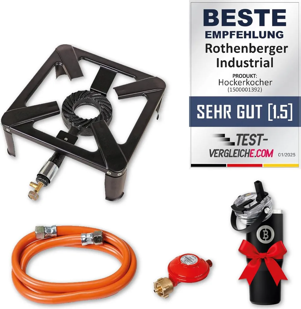 Cuisinière stable pour grandes marmites : kit gaz complet ROTHENBERGER