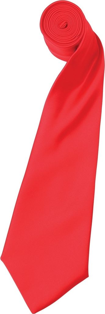 Premier Herren Satin-Krawatte, unifarben RW1152 (Einheitsgröße) (Erdbeerrot)