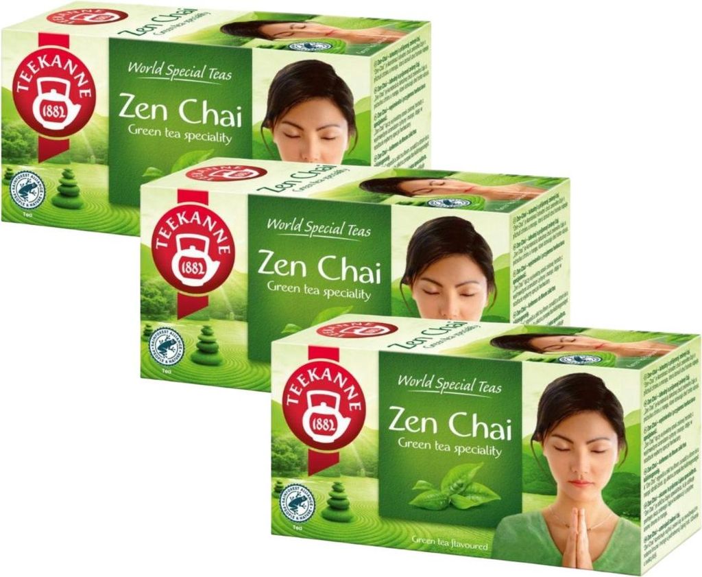 Teekanne Zen Chai Grüner Tee Mango Zitrone 3x 20 Teebeutel - Grüntee im Beutel