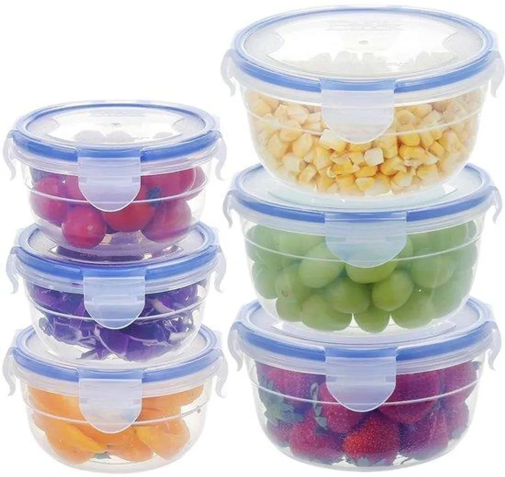 Boîtes de conservation empilables bleues 0,3L et 0,6L pour la cuisine