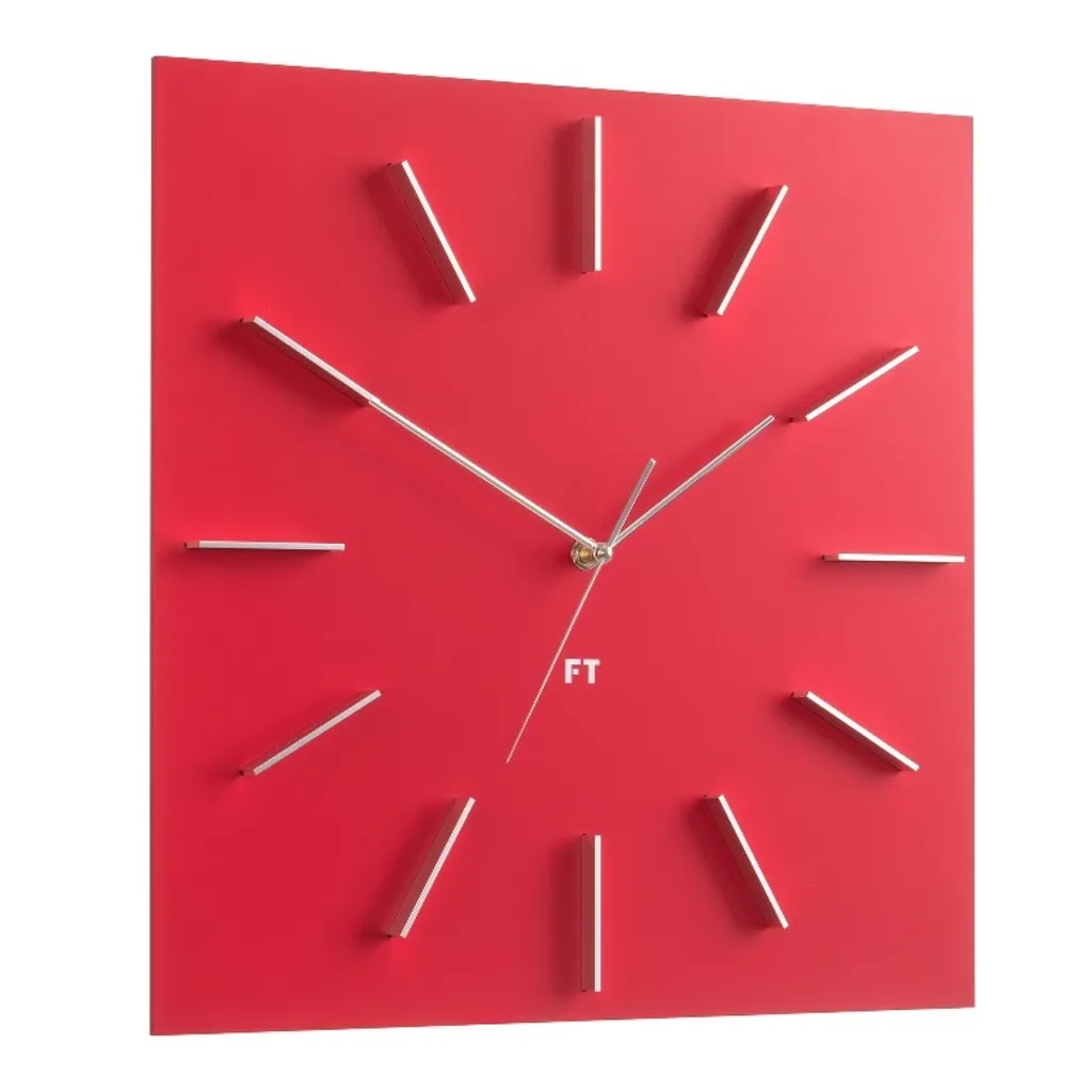 Horloge murale rouge 40cm Future Time FT1010RD, mécanisme silencieux