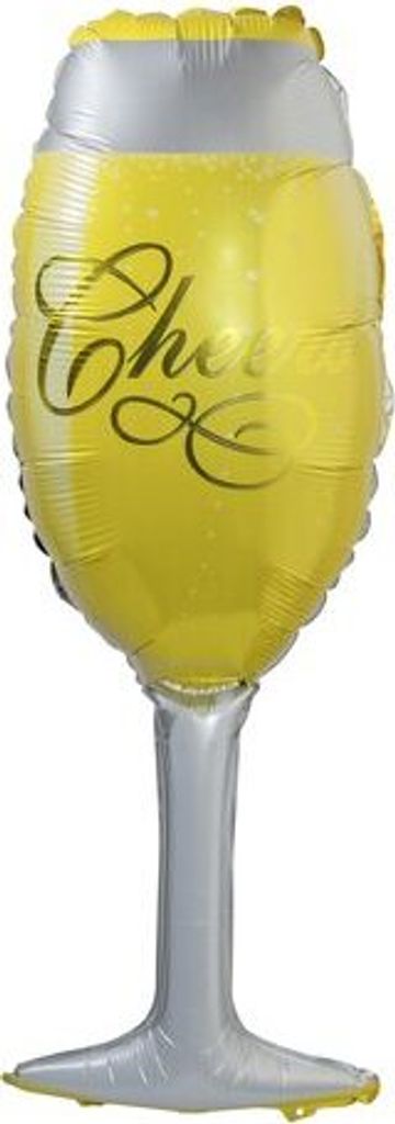 6x Folienballon "Champagnerglas" ca. 90cm