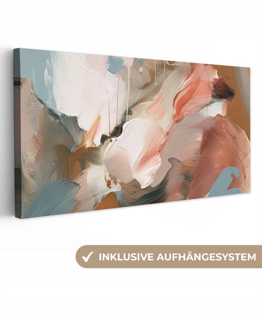 MuchoWow - Leinwandbilder - Farbe - Farben - Abstrakt - Kunst, Wandbild, Wanddeko Bilder Wohnzimmer, 40x20 cm