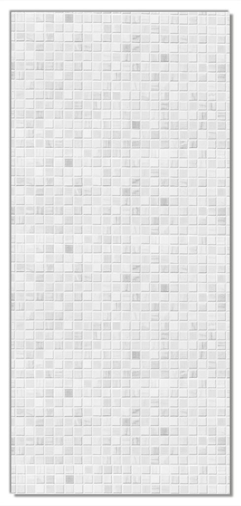 Wallario selbstklebende Türtapete 100 x 220 cm mit Schutzlaminat - Fliesen im Bad weiß-grau