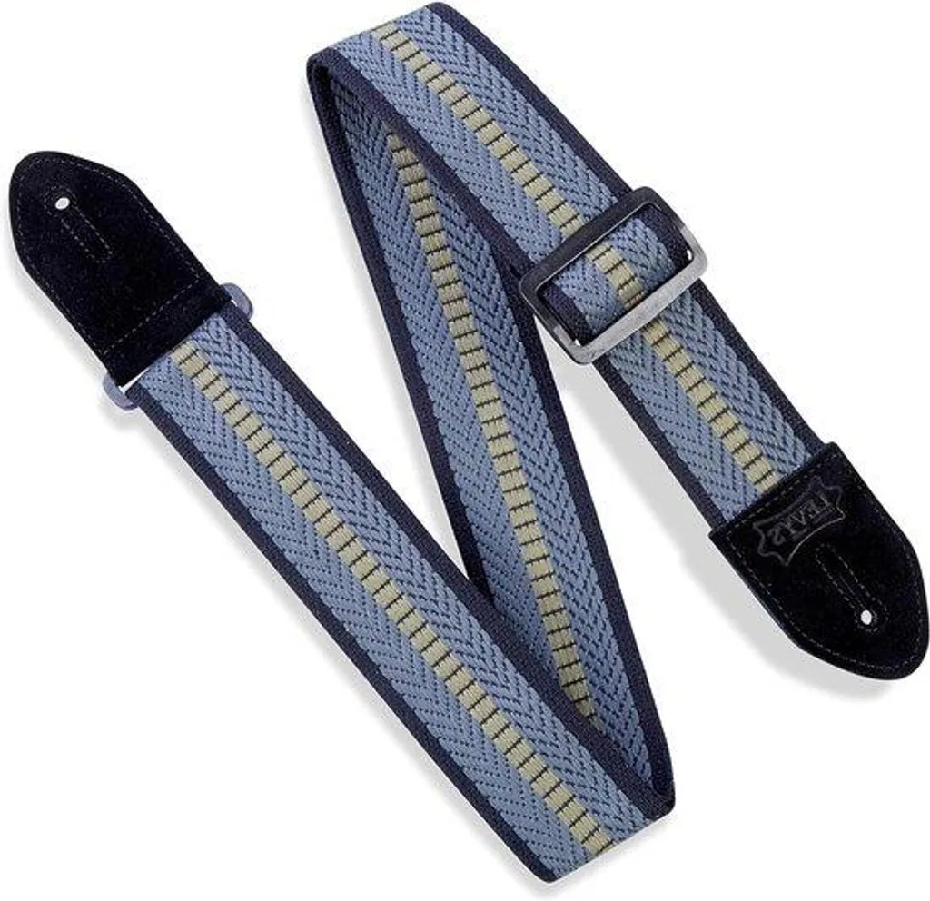 Courroie de guitare en coton bleu-vert 5 cm pour jouer debout confort