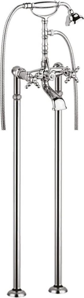 Casa Padrino Jugendstil Badewannen Armatur Gold H. 105,5 cm - Nostalgische Badezimmer Badewannen Armatur mit Brause und Standfüßen