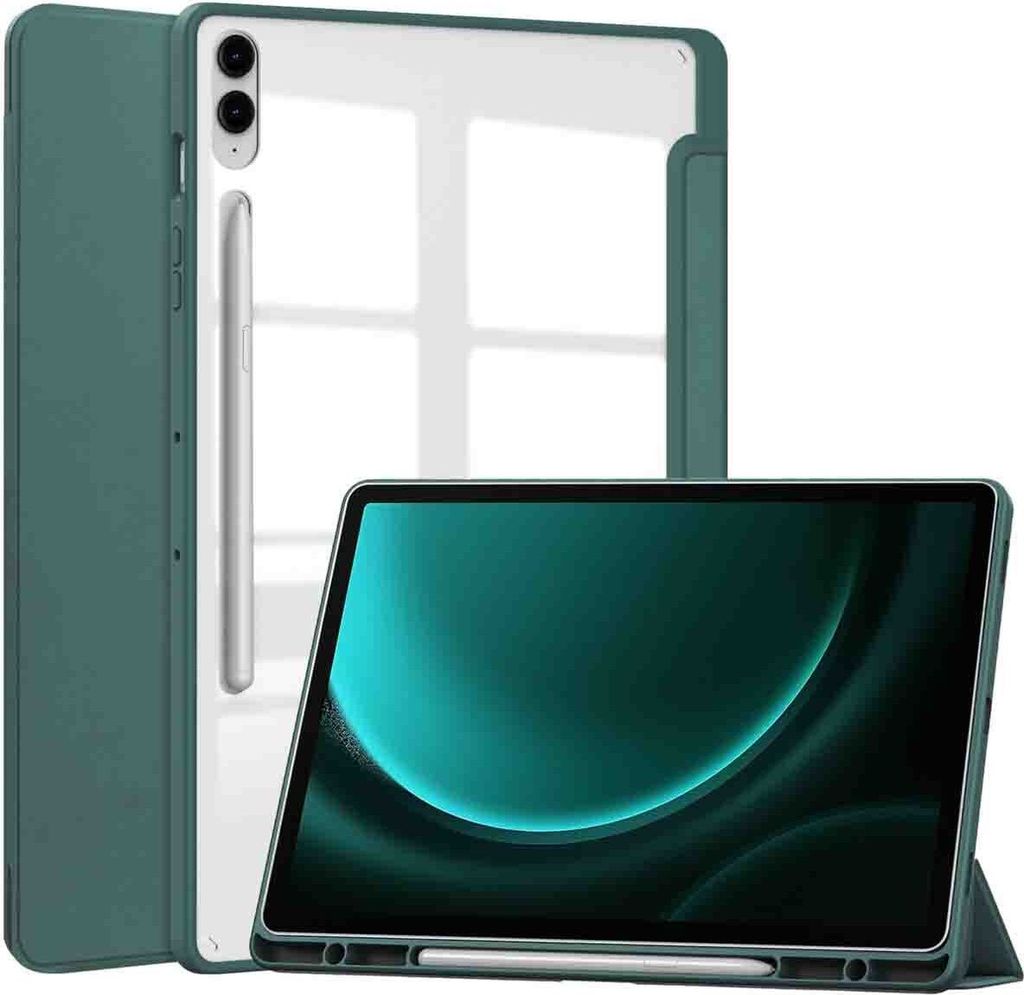 imoshion Trifold Hardcase Klapphülle Samsung Tab S10 Plus / Tab S9 FE Plus / Tab S9 Plus 12.4 Zoll - Grün
